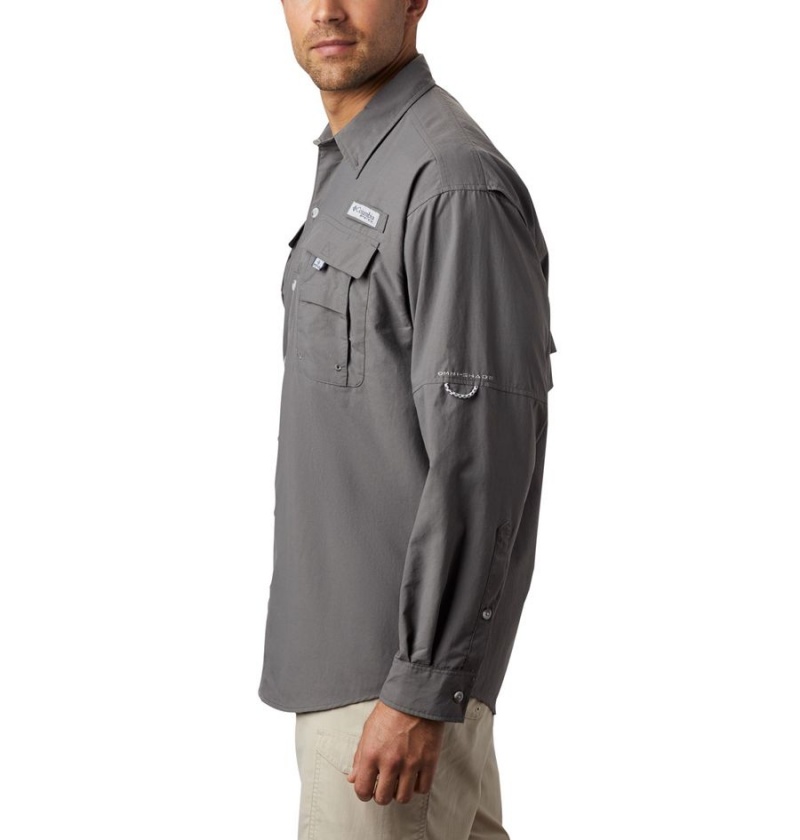 Columbia PFG Bahama II Long Sleeve Men's Shirt Grey | WIOLFU-821