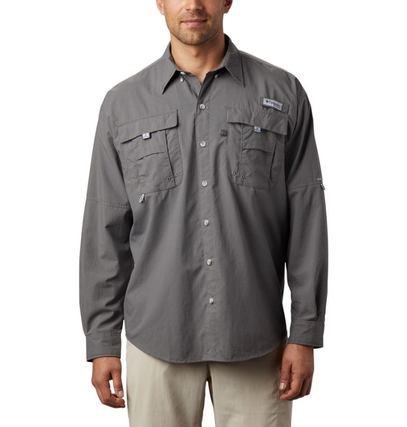 Columbia PFG Bahama II Long Sleeve Men\'s Shirt Grey | WIOLFU-821