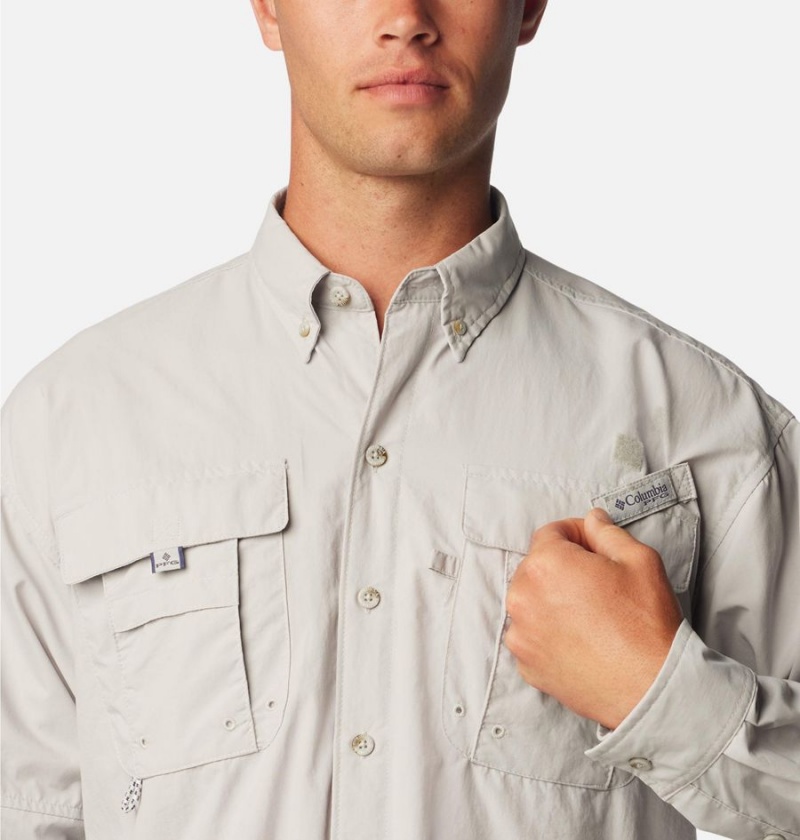 Columbia PFG Bahama II Long Sleeve Men's Shirt Grey | MUBTQF-236