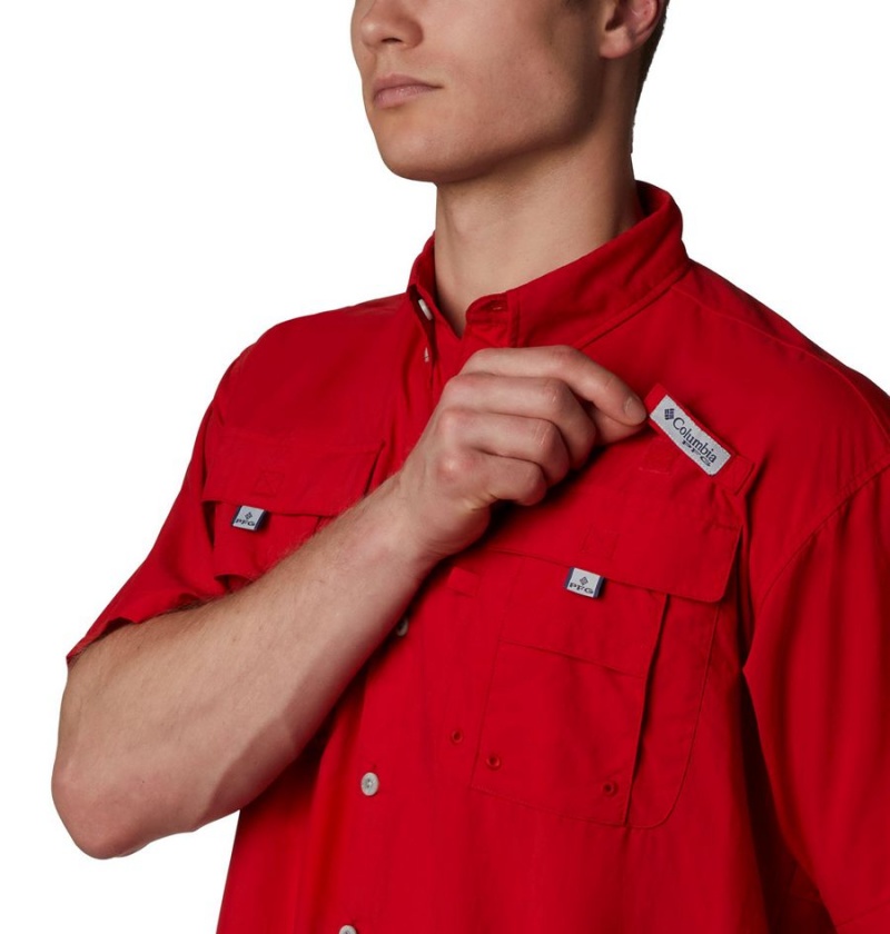 Columbia PFG Bahama II Short Sleeve Men's Shirt Red | DINVME-614