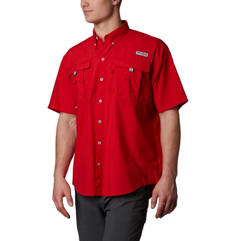 Columbia PFG Bahama II Short Sleeve Men\'s Shirt Red | DINVME-614