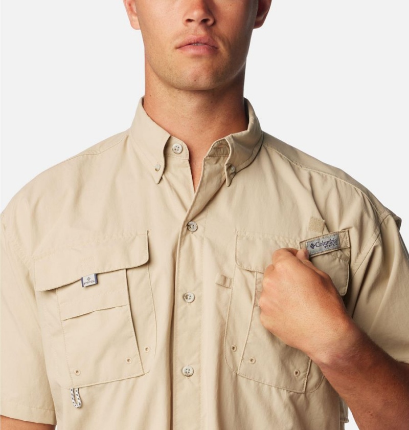 Columbia PFG Bahama II Short Sleeve Men's Shirt Khaki | RLSKDQ-450