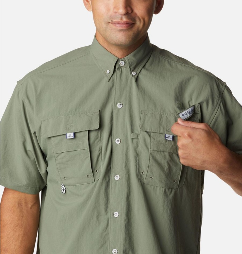 Columbia PFG Bahama II Short Sleeve Men's Shirt Green | HZGCBF-142