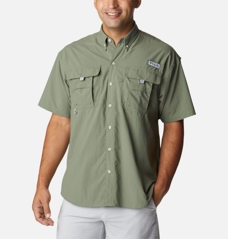 Columbia PFG Bahama II Short Sleeve Men\'s Shirt Green | HZGCBF-142