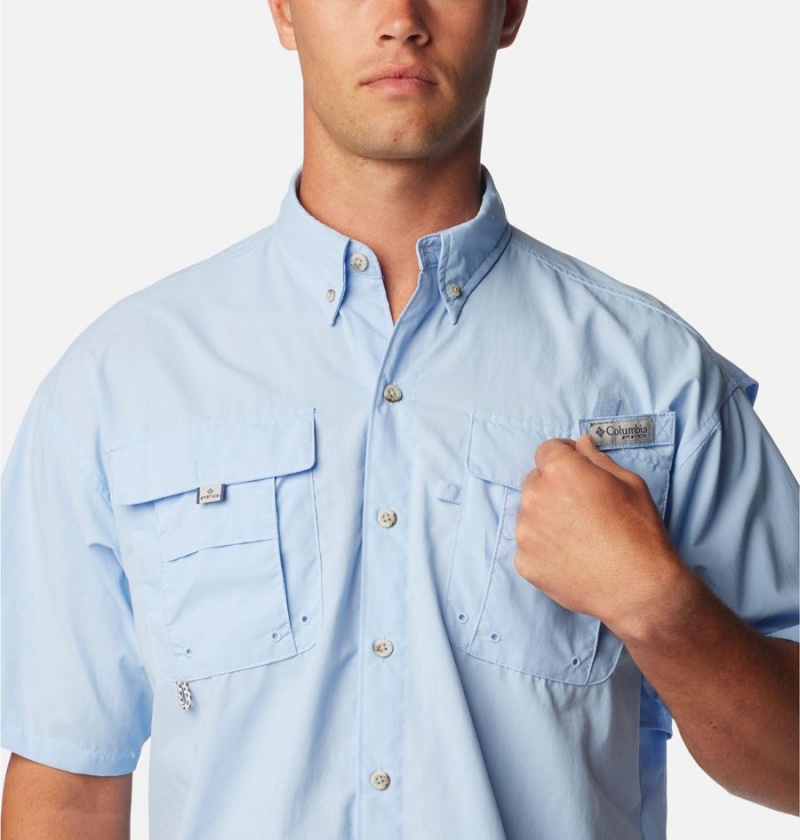 Columbia PFG Bahama II Short Sleeve Men's Shirt Blue | PMKLYJ-157