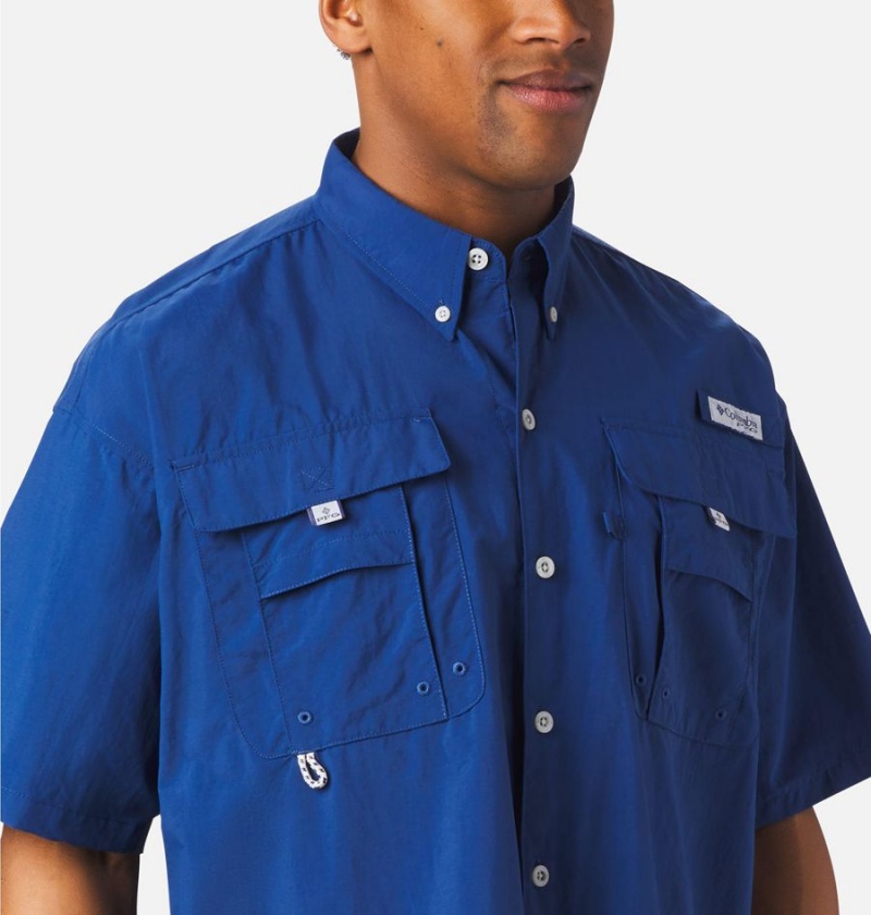 Columbia PFG Bahama II Short Sleeve Men's Shirt Blue | FWKRXG-765
