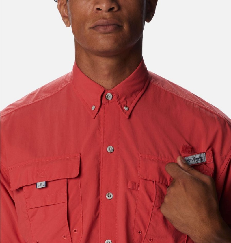 Columbia PFG Bahama II Short Sleeve Men's Shirt Red | JETSGN-319