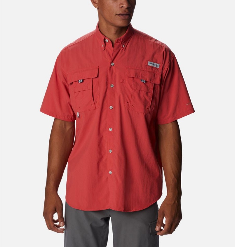Columbia PFG Bahama II Short Sleeve Men\'s Shirt Red | JETSGN-319