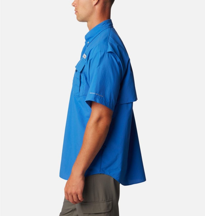 Columbia PFG Bahama II Short Sleeve Men's Shirt Blue | JCQMDE-816
