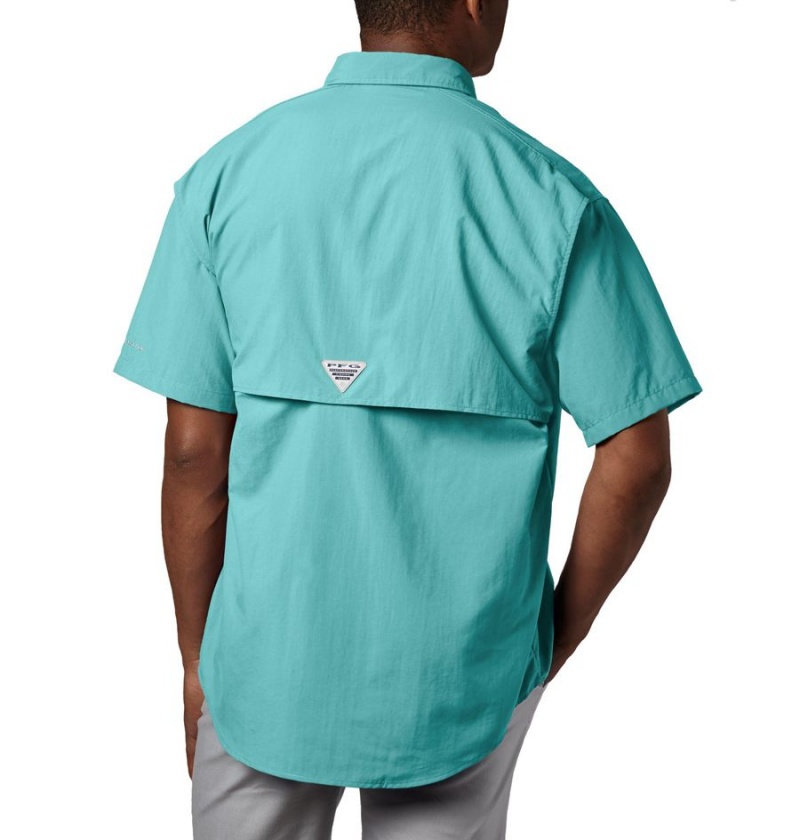 Columbia PFG Bahama II Short Sleeve Men's Shirt Turquoise | AXTVOS-129