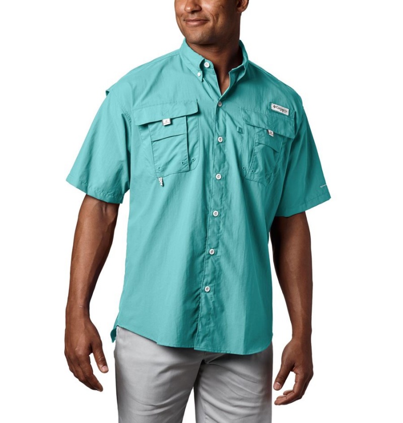 Columbia PFG Bahama II Short Sleeve Men\'s Shirt Turquoise | AXTVOS-129