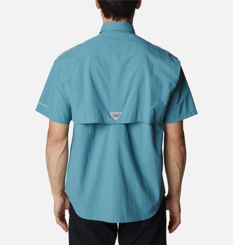 Columbia PFG Bahama II Short Sleeve Men's Shirt Turquoise | KXVRTS-256