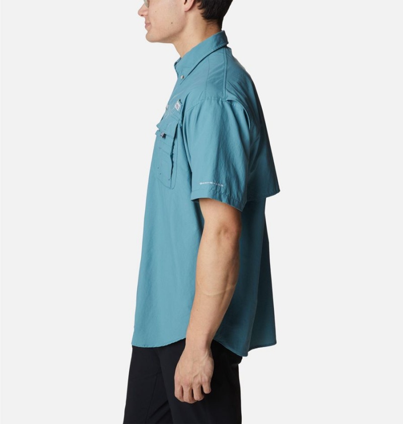 Columbia PFG Bahama II Short Sleeve Men's Shirt Turquoise | KXVRTS-256