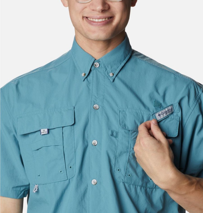 Columbia PFG Bahama II Short Sleeve Men's Shirt Turquoise | KXVRTS-256