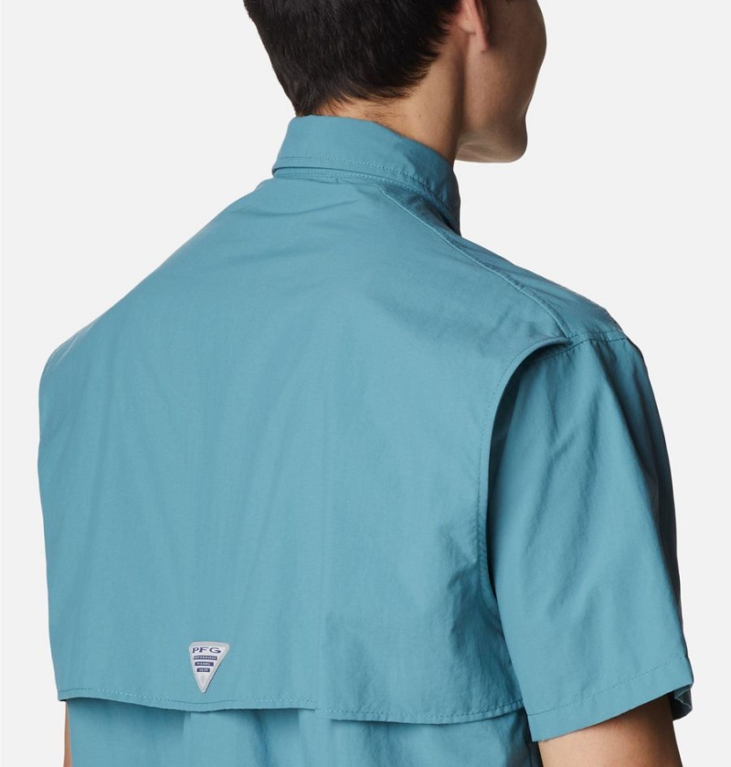 Columbia PFG Bahama II Short Sleeve Men's Shirt Turquoise | KXVRTS-256
