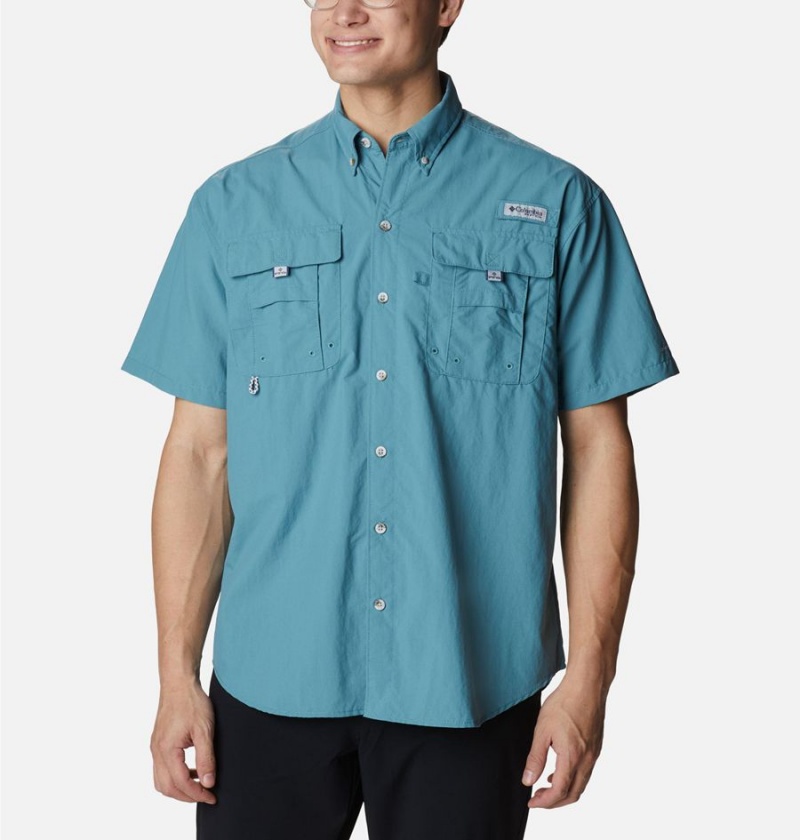 Columbia PFG Bahama II Short Sleeve Men\'s Shirt Turquoise | KXVRTS-256