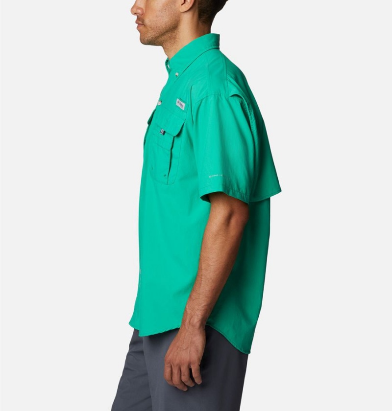 Columbia PFG Bahama II Short Sleeve Men's Shirt Green | ZBVNLT-139