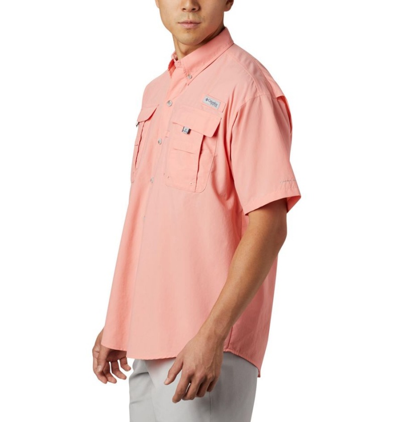 Columbia PFG Bahama II Short Sleeve Men's Shirt Pink | LUSHDN-260