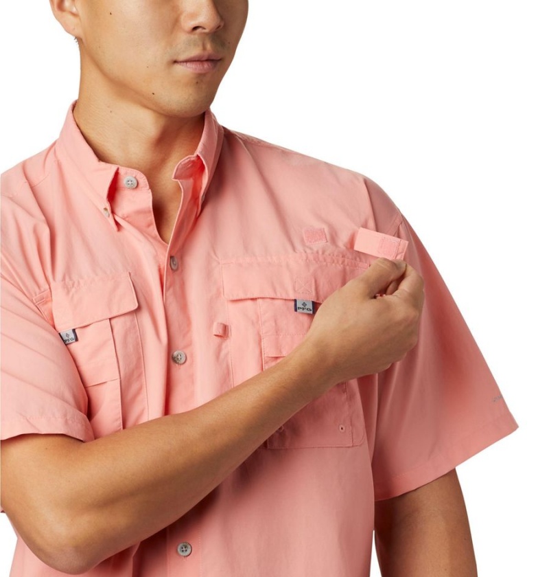 Columbia PFG Bahama II Short Sleeve Men's Shirt Pink | LUSHDN-260