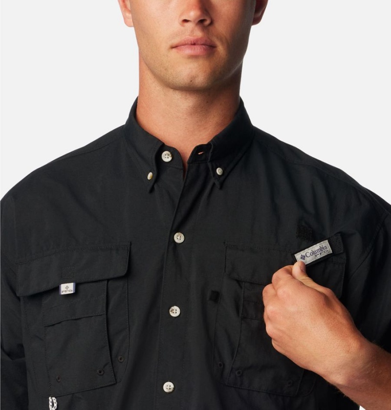 Columbia PFG Bahama II Short Sleeve Men's Shirt Black | LVTKZX-408
