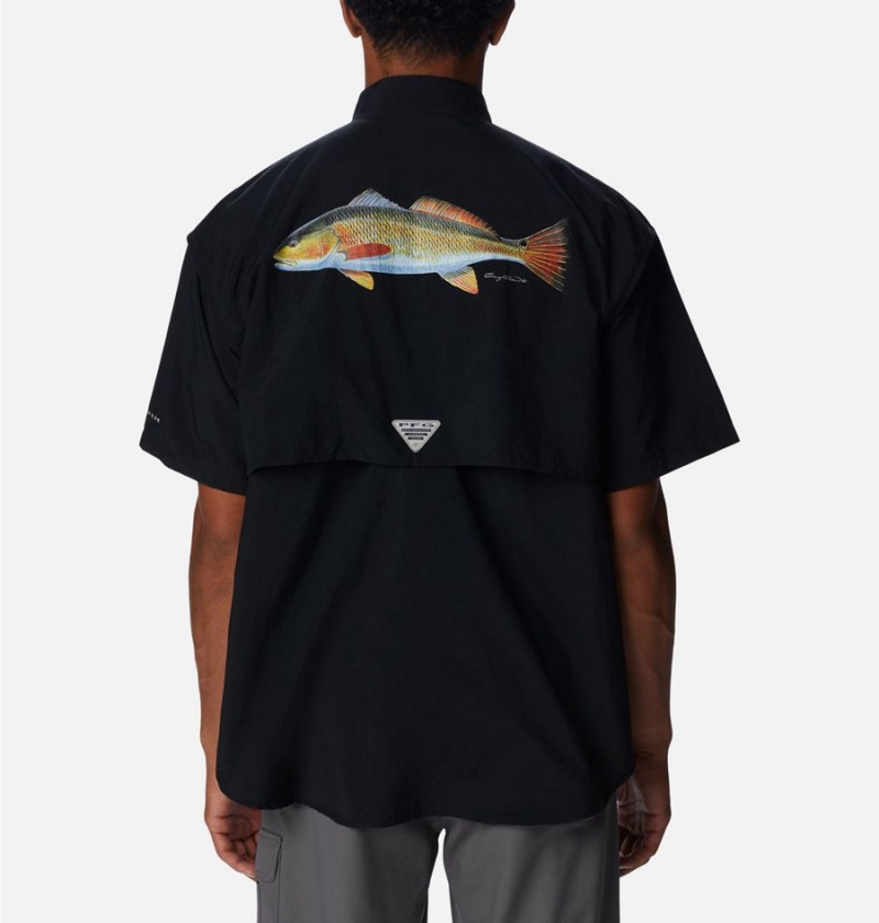 Columbia PFG Bahama Icon Short Sleeve Men's Shirt Black | MOQFST-580