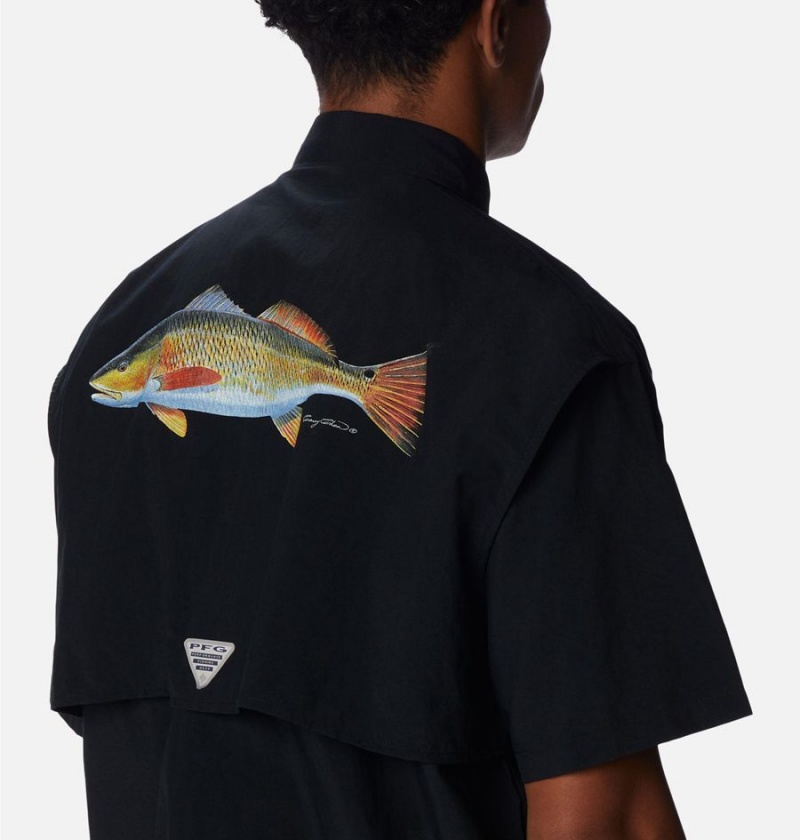 Columbia PFG Bahama Icon Short Sleeve Men's Shirt Black | MOQFST-580