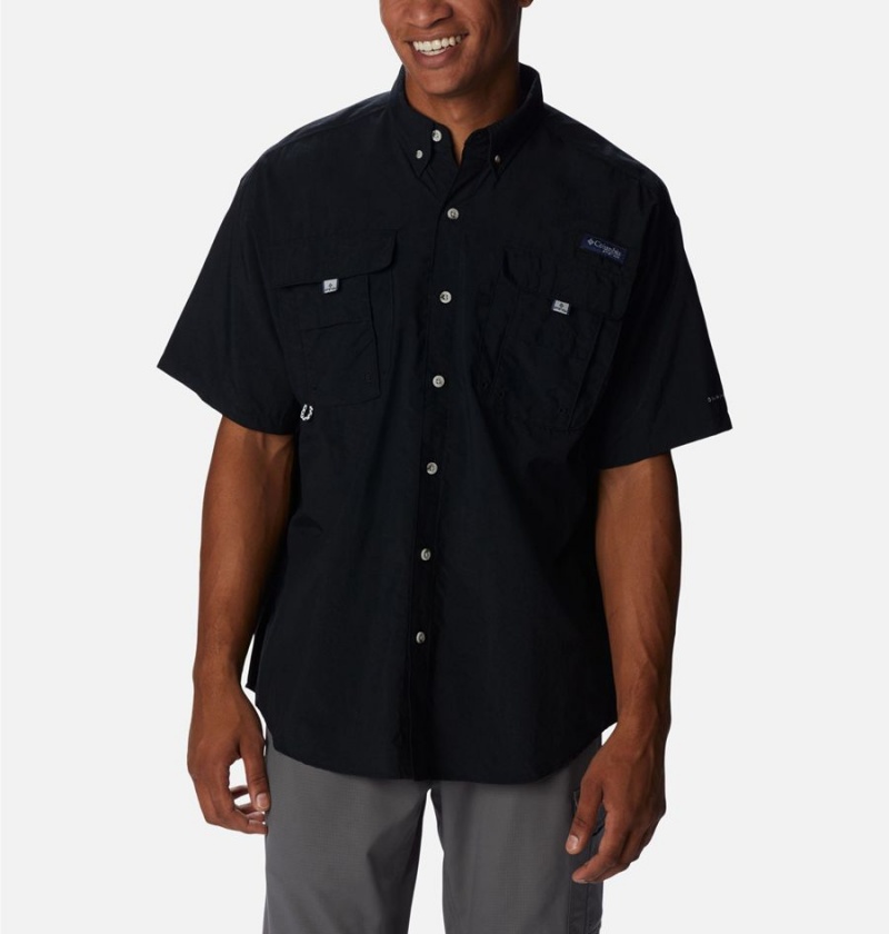 Columbia PFG Bahama Icon Short Sleeve Men\'s Shirt Black | MOQFST-580