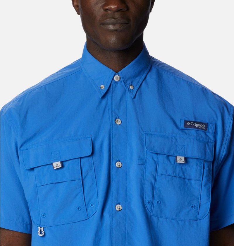 Columbia PFG Bahama Icon Short Sleeve Men's Shirt Blue | FJPQKH-072