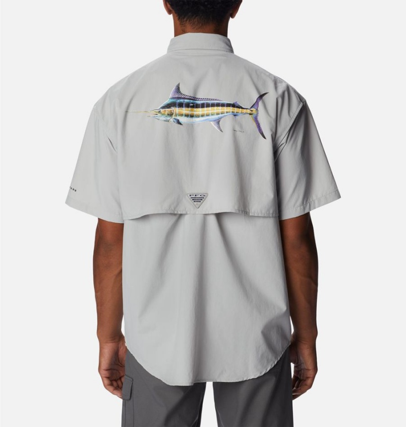 Columbia PFG Bahama Icon Short Sleeve Men's Shirt Grey | AEKHYF-467