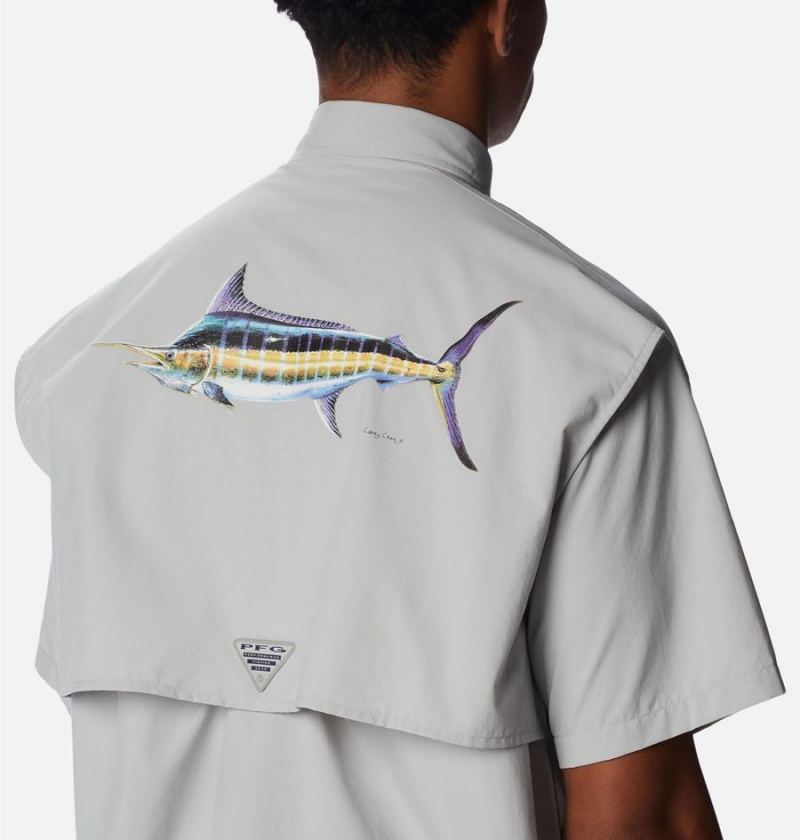 Columbia PFG Bahama Icon Short Sleeve Men's Shirt Grey | AEKHYF-467