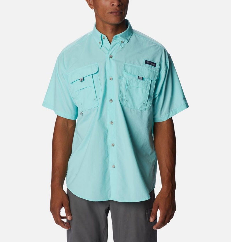 Columbia PFG Bahama Icon Short Sleeve Men\'s Shirt Turquoise | JPZILS-658