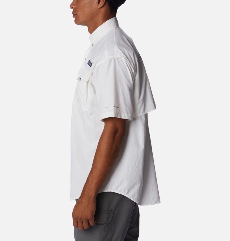 Columbia PFG Bahama Icon Short Sleeve Men's Shirt White | GQNDBS-304