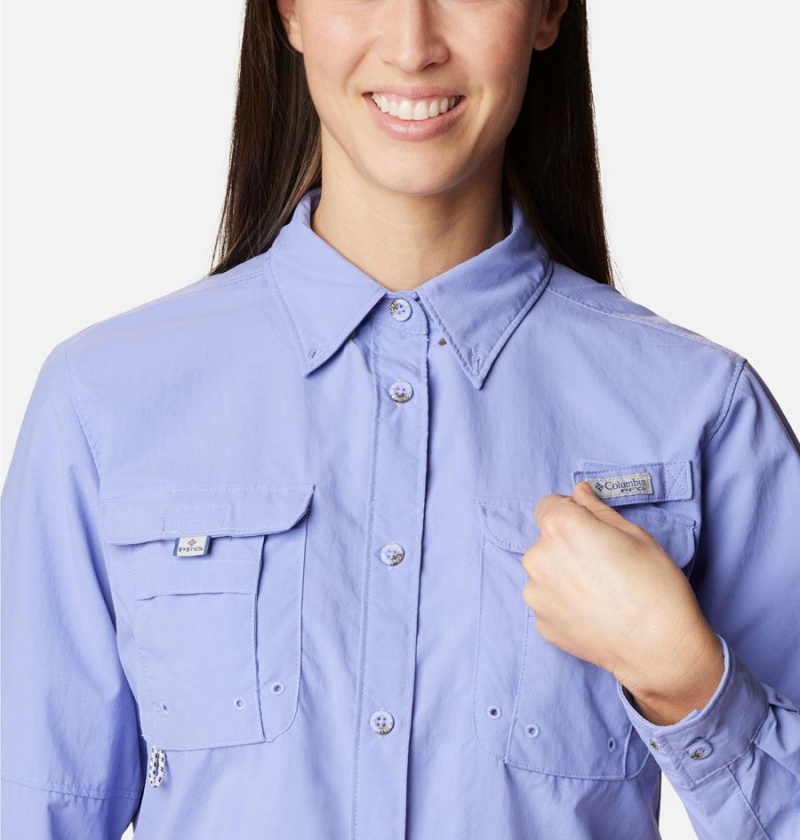 Columbia PFG Bahama Long Sleeve Women's Shirt Purple | WASCJE-428