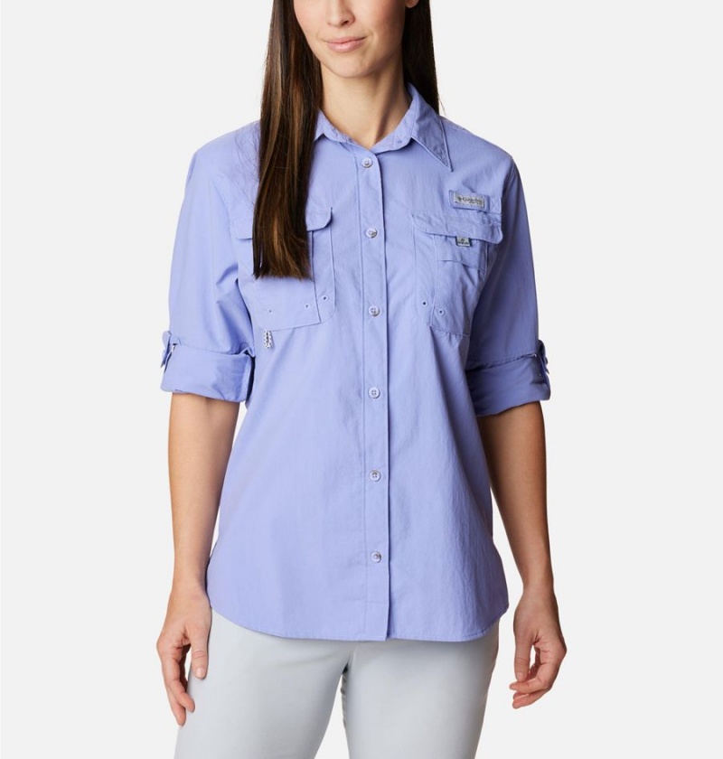 Columbia PFG Bahama Long Sleeve Women's Shirt Purple | WASCJE-428