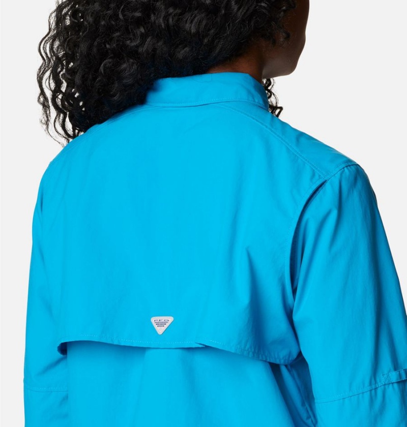 Columbia PFG Bahama Long Sleeve Women's Shirt Blue | YKRCUD-238