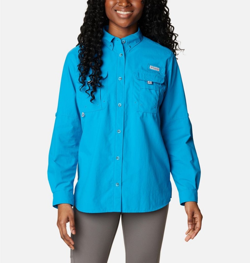 Columbia PFG Bahama Long Sleeve Women\'s Shirt Blue | YKRCUD-238