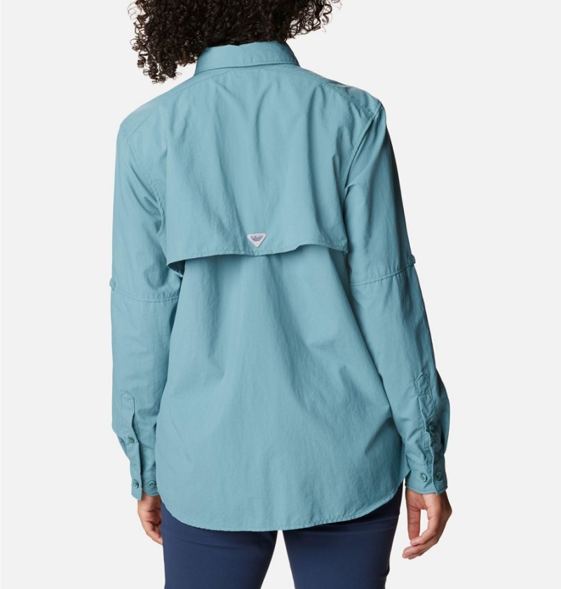 Columbia PFG Bahama Long Sleeve Women's Shirt Turquoise | ASLDVT-240
