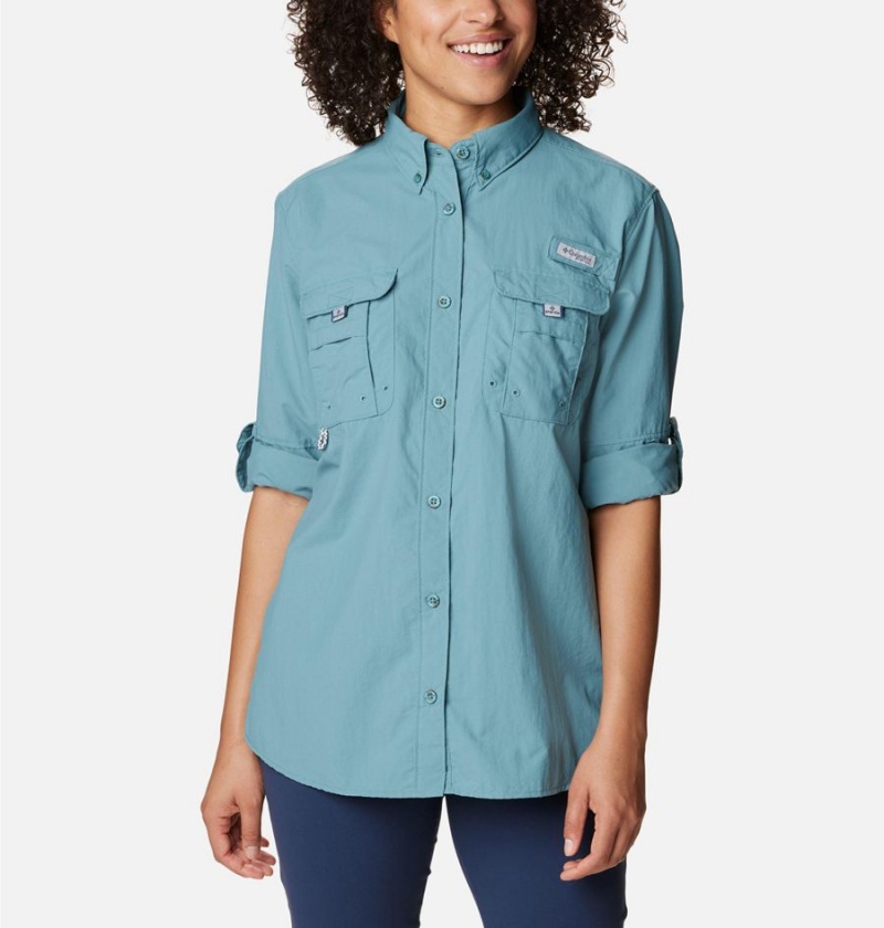 Columbia PFG Bahama Long Sleeve Women's Shirt Turquoise | ASLDVT-240