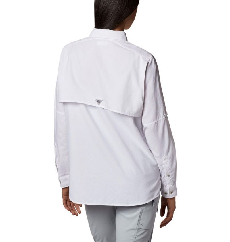 Columbia PFG Bahama Long Sleeve Women's Shirt White | SQIEKG-305