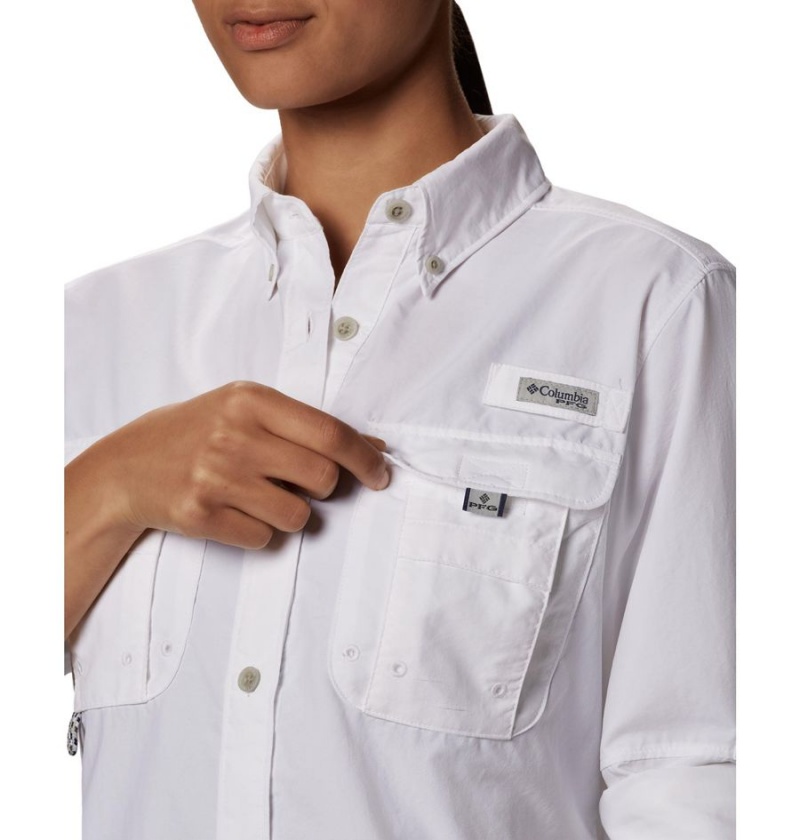 Columbia PFG Bahama Long Sleeve Women's Shirt White | SQIEKG-305