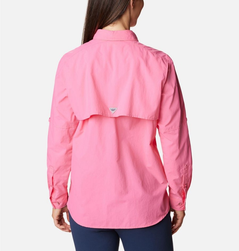 Columbia PFG Bahama Long Sleeve Women's Shirt Pink | PVANDB-264
