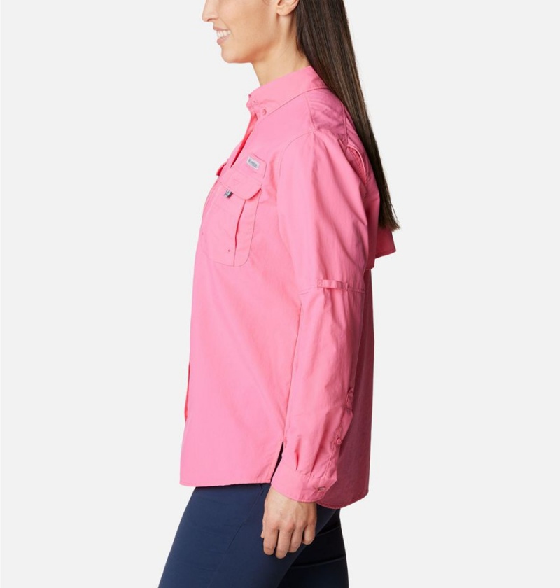 Columbia PFG Bahama Long Sleeve Women's Shirt Pink | PVANDB-264