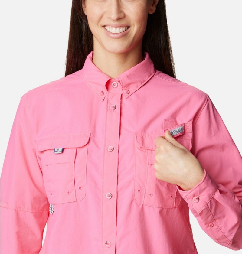 Columbia PFG Bahama Long Sleeve Women's Shirt Pink | PVANDB-264