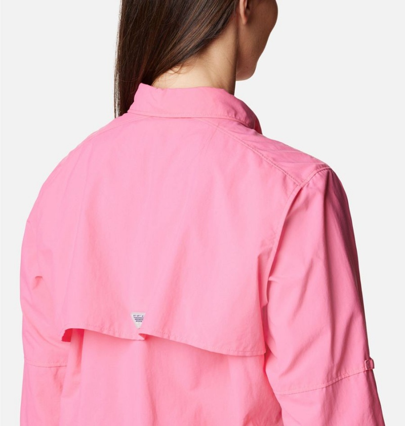 Columbia PFG Bahama Long Sleeve Women's Shirt Pink | PVANDB-264