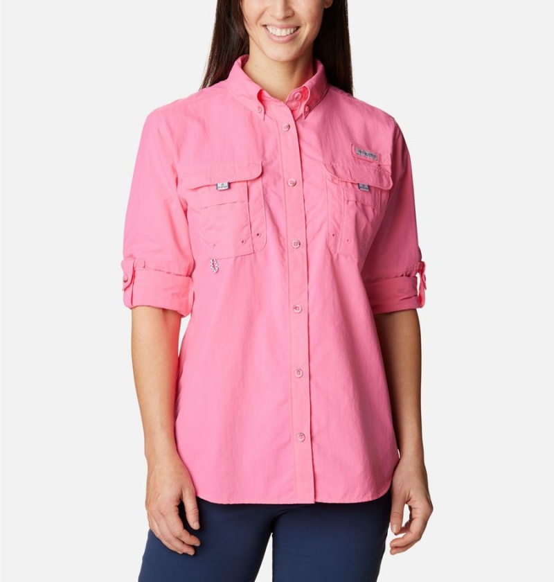 Columbia PFG Bahama Long Sleeve Women's Shirt Pink | PVANDB-264