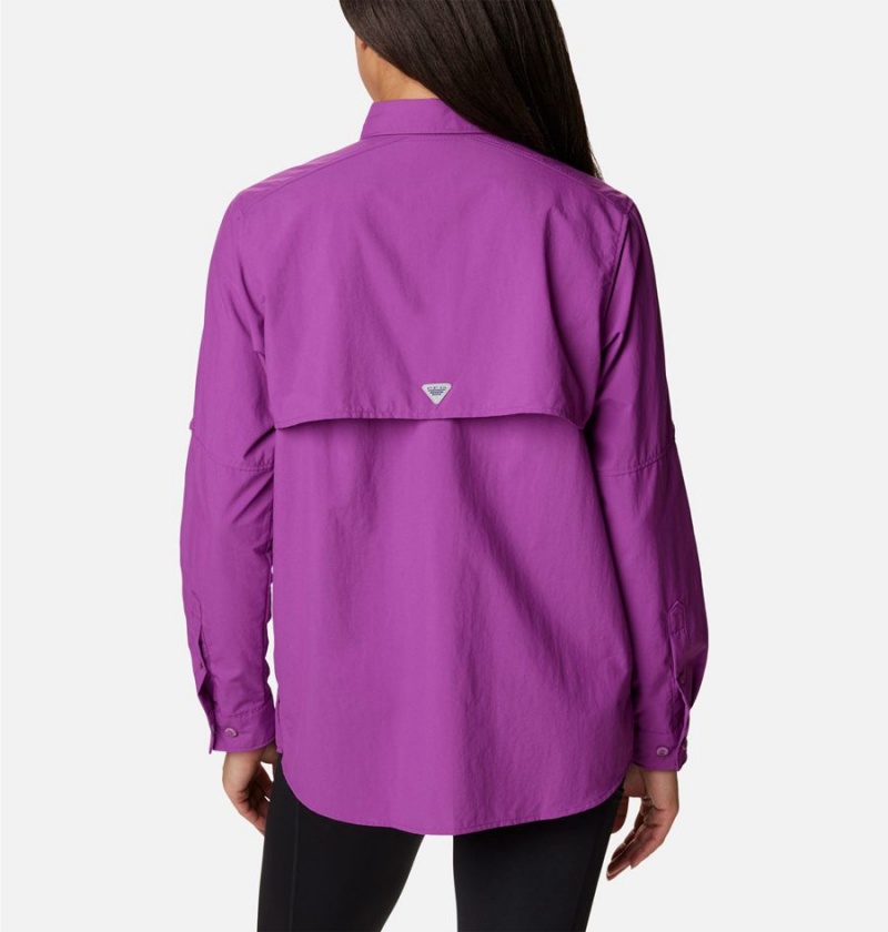 Columbia PFG Bahama Long Sleeve Women's Shirt Purple | APFURZ-385