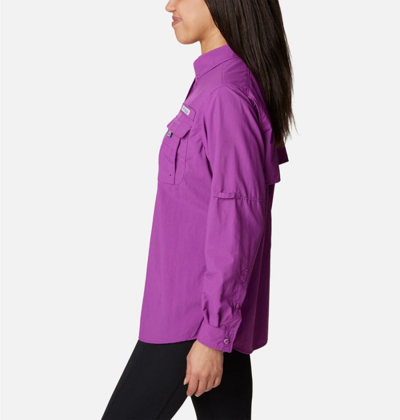 Columbia PFG Bahama Long Sleeve Women's Shirt Purple | APFURZ-385