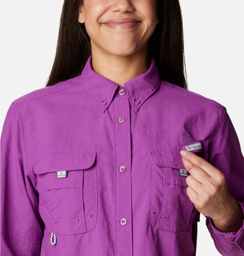 Columbia PFG Bahama Long Sleeve Women's Shirt Purple | APFURZ-385