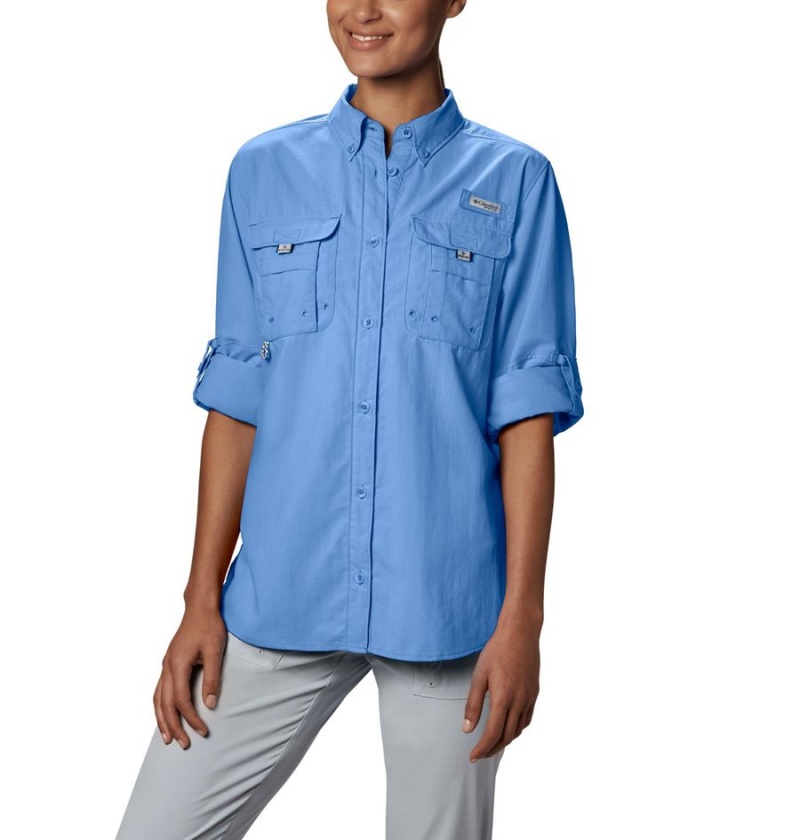 Columbia PFG Bahama Long Sleeve Women's Shirt Blue | SZWLOT-840