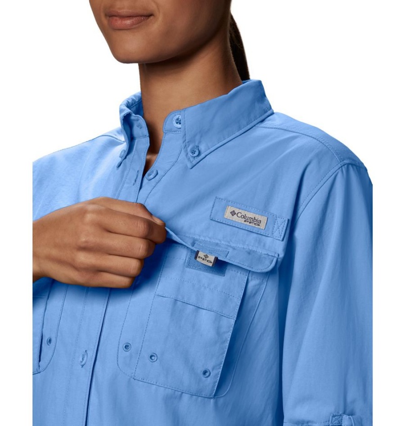 Columbia PFG Bahama Long Sleeve Women's Shirt Blue | SZWLOT-840